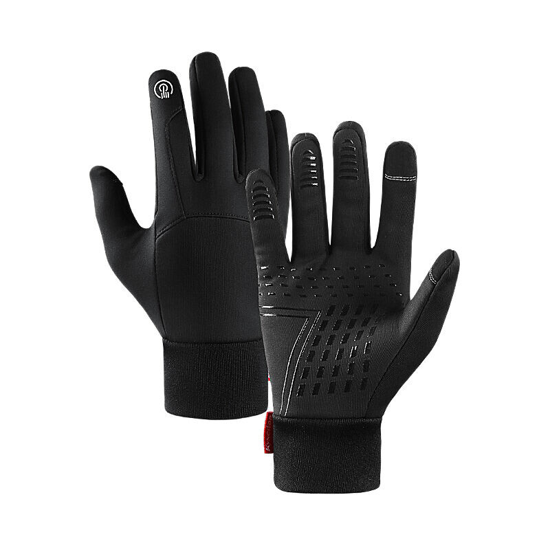 De premium water- en winddichte handschoenen in de kleur zwart. 