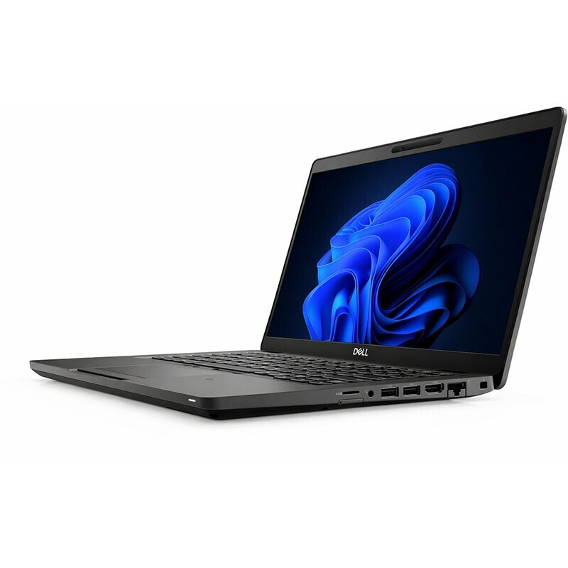 Dell Latitude 5400 refurbished laptop met Intel Core i5, strak zwart ontwerp en diverse aansluitingen voor zakelijk gebruik.