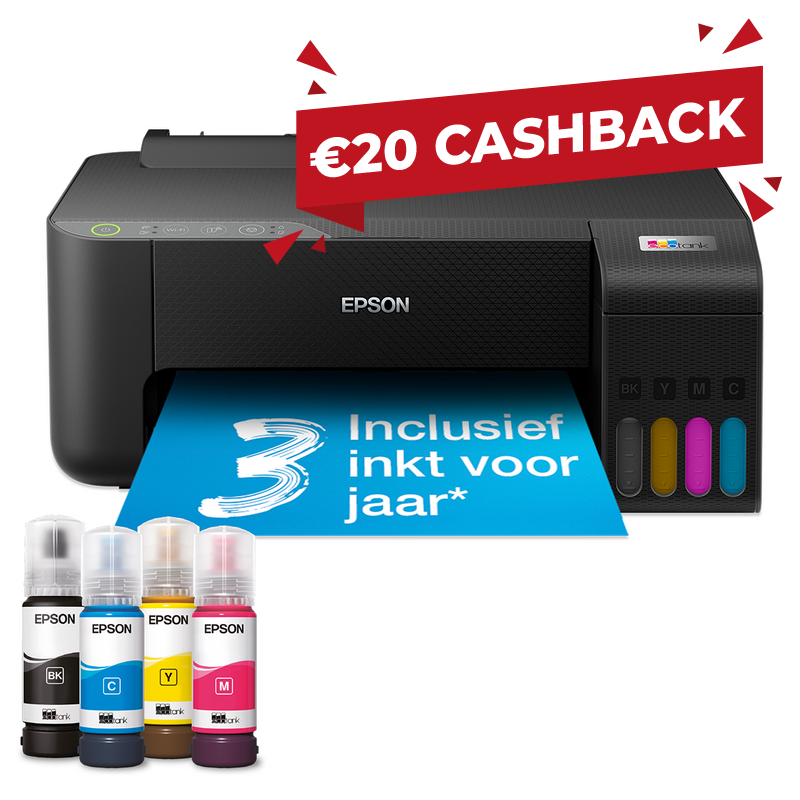 Epson EcoTank ET-1810 met inkt.
