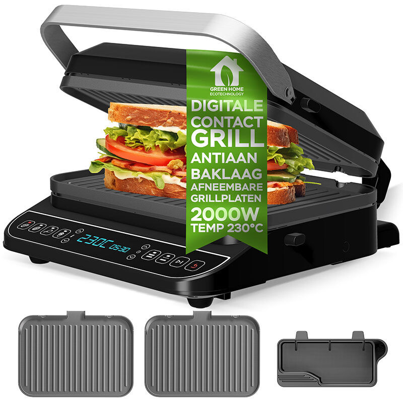 De TurboTronic TT-CG900 Slimme Digitale Contactgrill. 