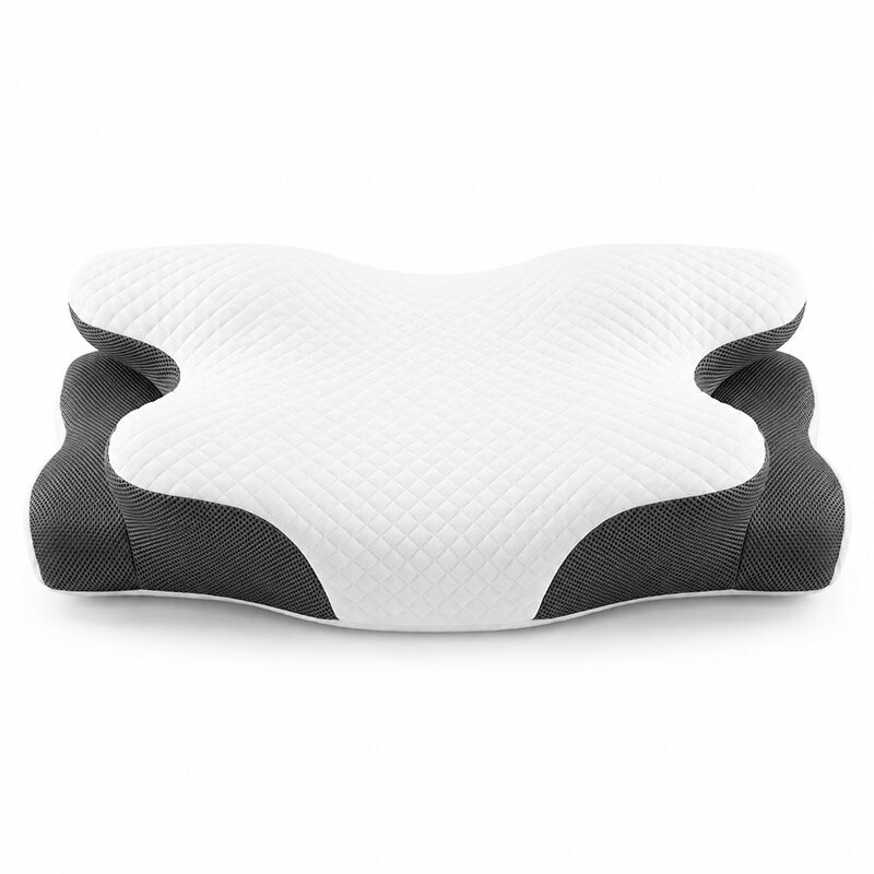 Dreamhouse ergonomisch cervical hoofdkussen met ademende mesh-zijkanten, vooraanzicht.