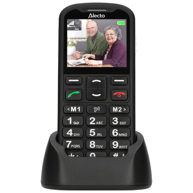Alecto CM10 4G seniorentelefoon in bureaulader voorzijde
