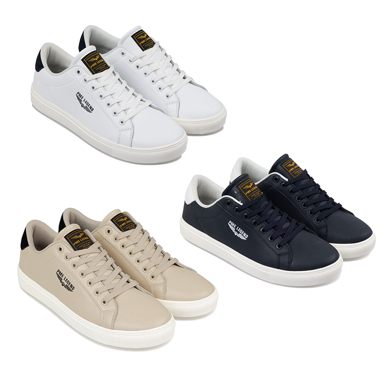 De PME Legend Herenschoenen Carrior zijn verkrijbaar in de kleuren wit, marineblauw en beige. 