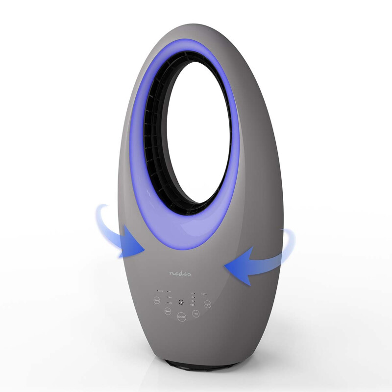 Nedis Bladloze Ventilator met 60 graden oscillatiefunctie voor optimale luchtverdeling.