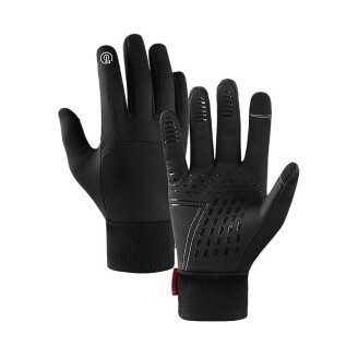 De premium water- en winddichte handschoenen in de kleur zwart. 