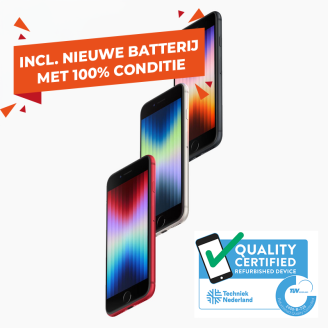 De Refurbished Apple iPhone SE 2022 in 3 verschillende kleuren.