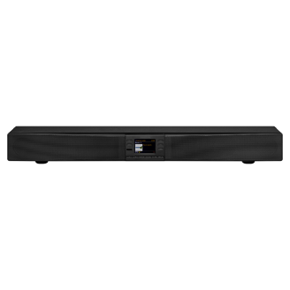 De voorkant van de Sangean SB-100 Soundbar met Afstandsbediening.