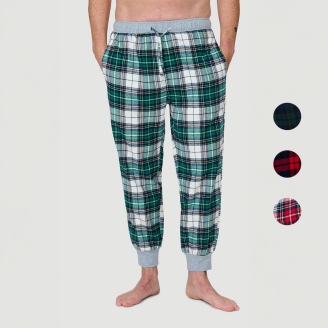 American Flannel Heren Flanellen Pyjamabroek Jogger in verschillende kleuren en patronen.