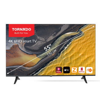 Tornado 55 inch smart TV met 4K UHD beeldkwaliteit en populaire apps