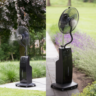 De COOLED Cooling Mist Ventilator in gebruik