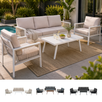Aluminium 4-Delige Loungeset