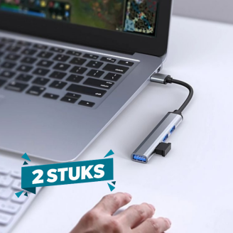 2 stuks USB Hub 4 Poorten voor Laptop en PC