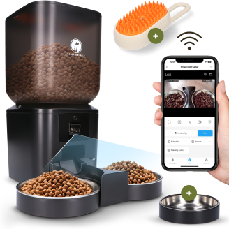 Prime AnimalZ Automatische Voerbak 7L Dubbel - Zwart
