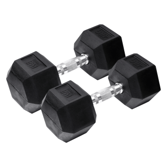 Set van 2 Orange Gym Hex Dumbbells