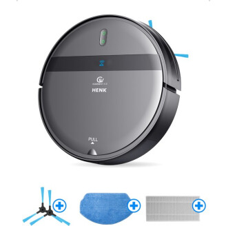 CleanWise Henk Robotstofzuiger + Onderhoudspakket – 4500 Pa – Dweilfunctie – App- en Spraakbediening – Voor Huisdieren