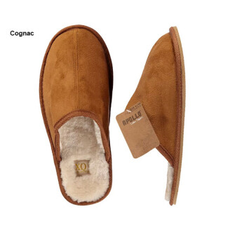 De Apollo Pantoffels in cognac.