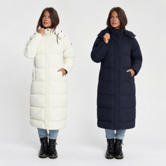 Travelin' Unni Dames - Puffer winterjas - Corduroy - Gebroken wit