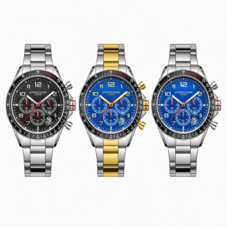 Anthony James Limited Edition Heren Horloge Tachymeter Chrono Steel