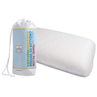 Vitality Pur wit reiskussen met compacte draagtas en antibacteriële Purotex afwerking voor onderweg.