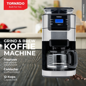 Tornado TCM-1025A Filter Koffiezetapparaat met Bonenmaler